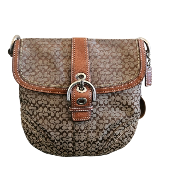 Coach Handbags - Vintage Coach Y2K Brown Mini C Signature Soho Buckle Crossbody Bag